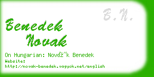 benedek novak business card